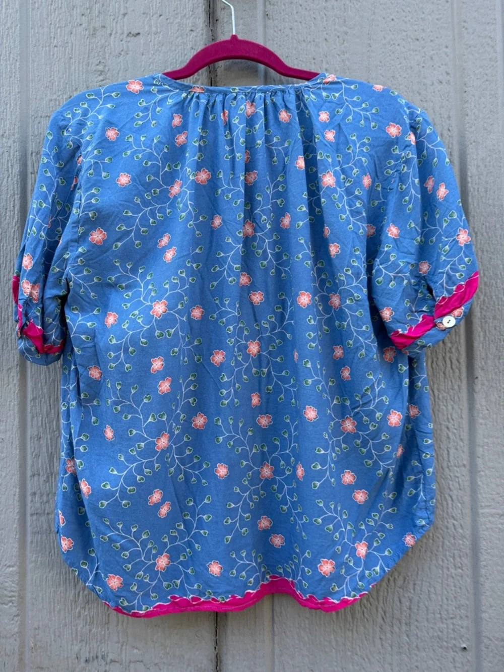 Natalie Martin Blue Floral Button-Front Women's Top Size: S - Picture 8 of 12